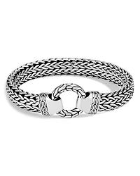 Men's Sterling Silver Classic Chain Ring Clasp Bracelet, 11mm