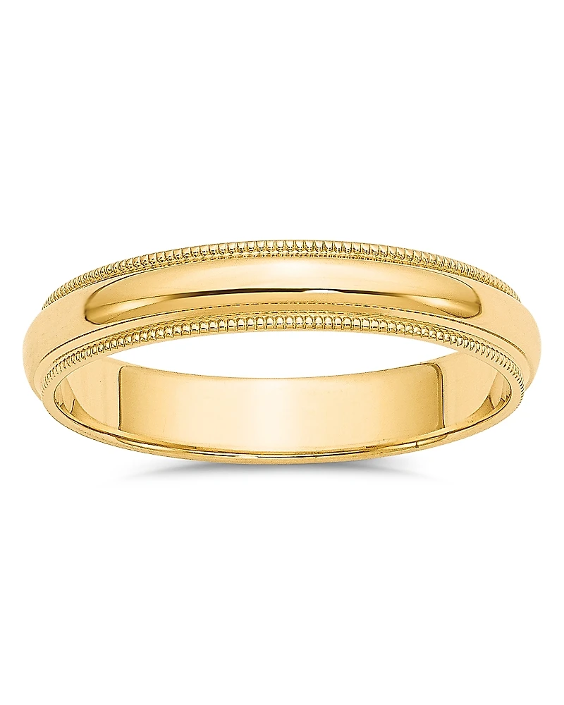 Bloomingdale's Fine Collection Men's 4mm Milgrain Half Round Wedding Band 14K Yellow Gold
