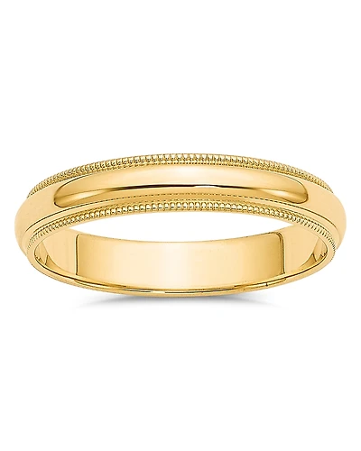 Bloomingdale's Fine Collection Men's 4mm Milgrain Half Round Wedding Band 14K Yellow Gold