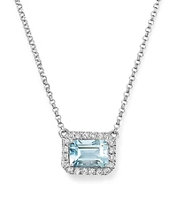 Bloomingdale's Fine Collection Aquamarine & Diamond Pendant Necklace