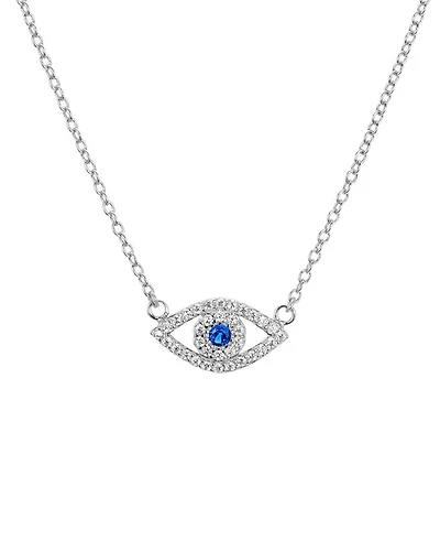 Sterling Silver Evil Eye Pendant Necklace, 15" - Exclusive