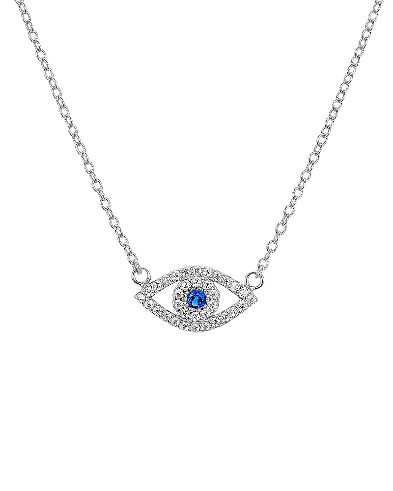 Aqua Sterling Silver Evil Eye Pendant Necklace, 15 - Exclusive