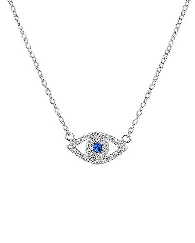 Aqua Sterling Silver Evil Eye Pendant Necklace, 15 - Exclusive