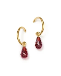 Bloomingdale's Fine Collection Garnet Briolette Hoop Drop Earrings