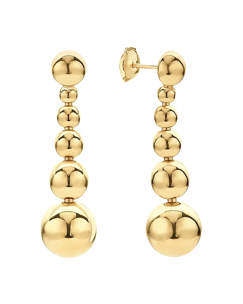 Lagos Caviar Gold Collection 18K Gold Graduated Six Bead Drop Earrings - Exclusive