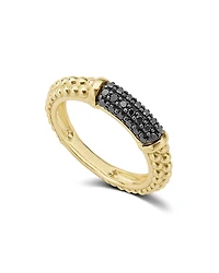 Lagos Gold & Black Caviar Collection 18K Gold & Black Diamond Ring
