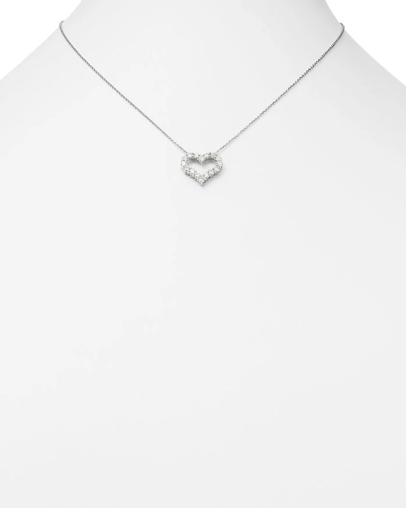 Diamond Heart Pendant Necklace 14K White Gold, 0.25-1.0 tcw
