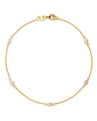 Diamond Station Bracelet in 14K Yellow Gold, 0.10 tcw