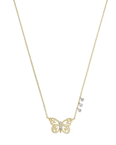 Meira T 14K White & Yellow Gold Butterfly Pendant Necklace, 16