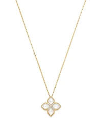 Roberto Coin 18K Yellow Gold Venetian Princess Mother-Of-Pearl & Diamond Pendant Necklace, 16