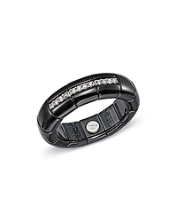 Roberto Demeglio 18K White Gold & Black Ceramic Pura Ring with Diamonds