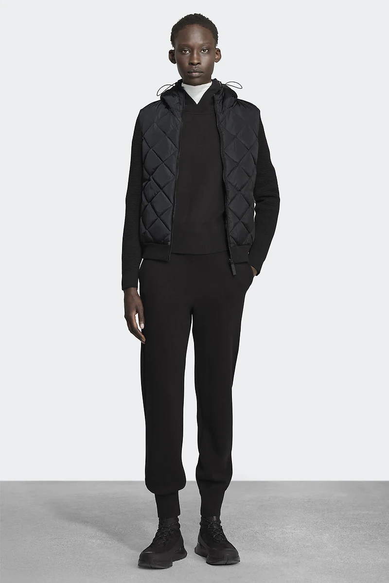 HyBridge® Quilted Knit Hoodie Black Disc