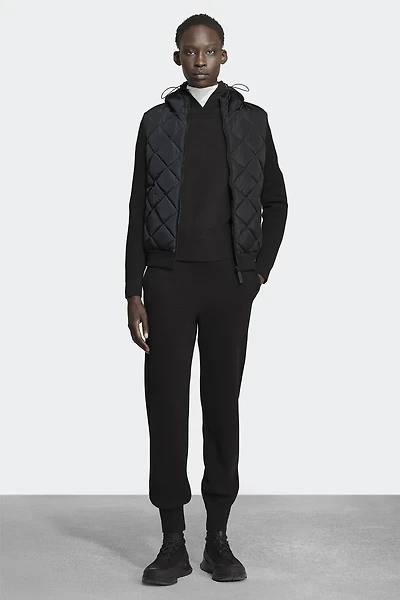 HyBridge® Quilted Knit Hoodie Black Disc