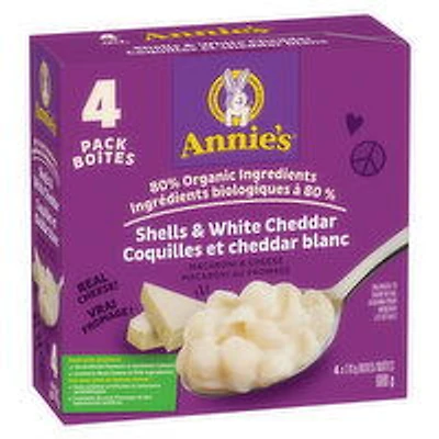 Annie's - Macaroni & Cheese - Shells & White Cheddar, 4 Each