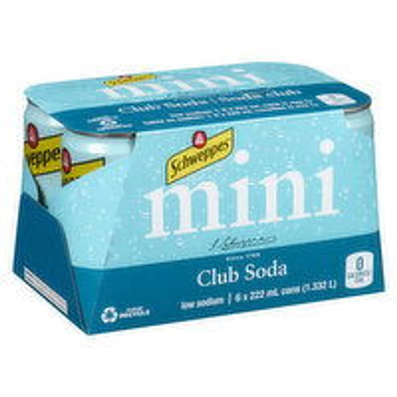 Schweppes - Club Soda Low Sodium, 6 Each