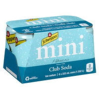 Schweppes - Club Soda Low Sodium, 6 Each