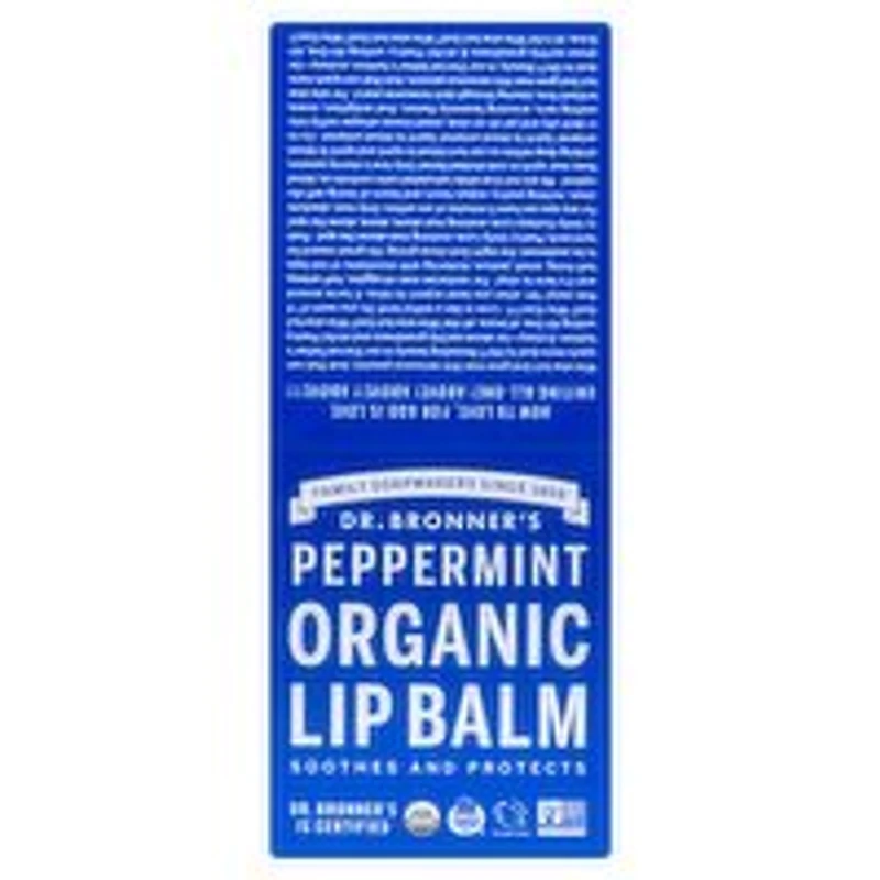 Dr. Bronner's - Organic Lip Balm - Peppermint, 4 Gram