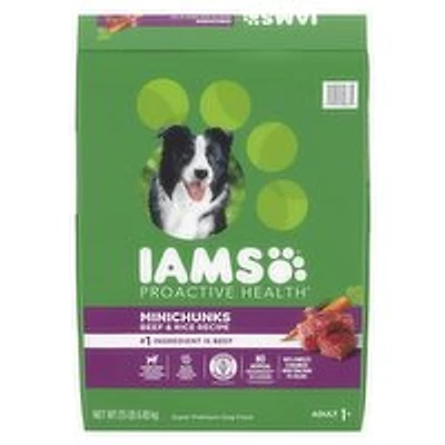 IAMS - Proactive Health Super Premium Dog Food Mini chunks Beef & Rice Recipe Adult 1+, 6.8 Kilogram