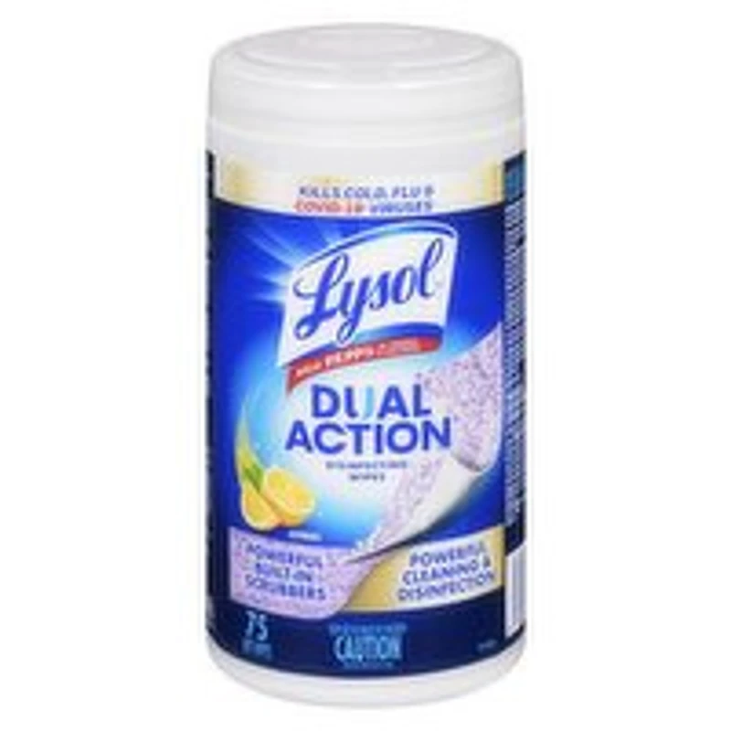 Lysol - Disinfecting Wipes Dual Action, 75 Each