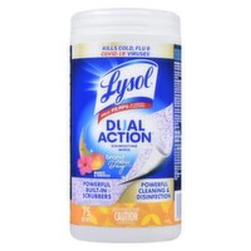 Lysol - Dual Action Brand New Day Disinfecting Wipes Mango & Hibiscus, 75 Each