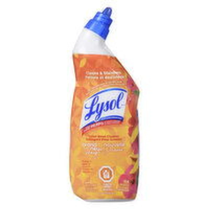 Lysol - Toilet Bowl Cleaner Gel, For Cleaning and Disinfecting, Stain Removal, Brand New Day, Mango andHibis, 710 Millilitre