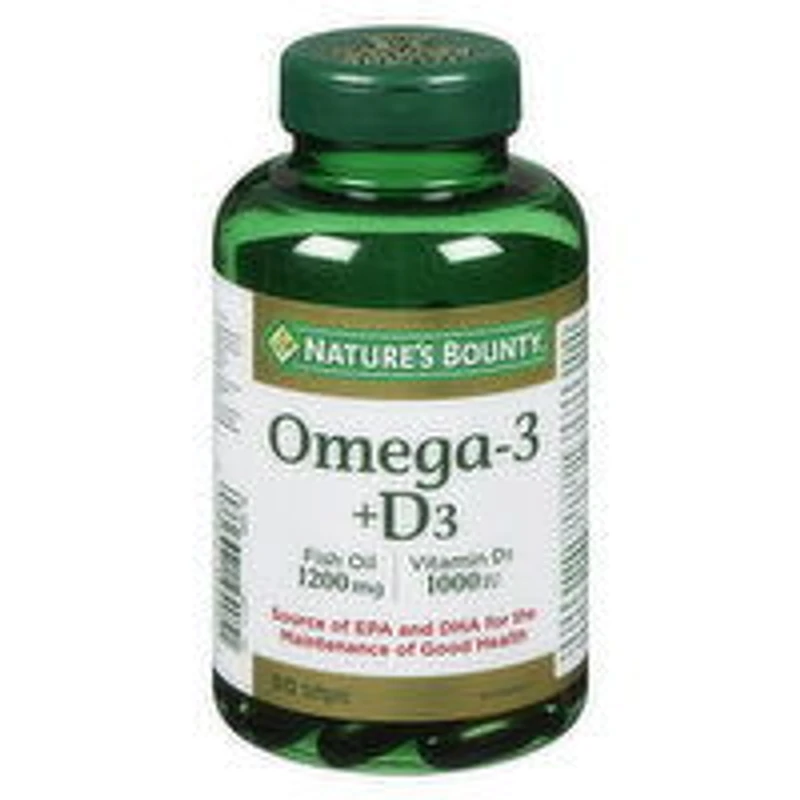 Nature's Bounty - Omega- 3+D3 Fish Oil/Vitamin D3, 90 Each