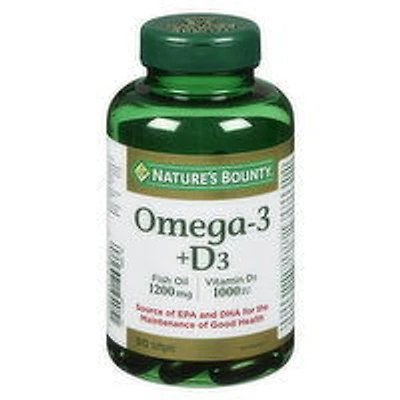 Nature's Bounty - Omega- 3+D3 Fish Oil/Vitamin D3, 90 Each