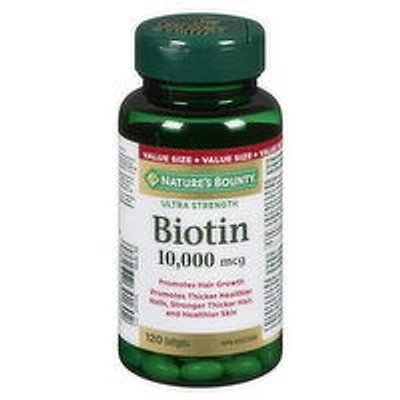Nature's Bounty - Biotin Ultra Strength 10, 000 mcg VItamin, 120 Each