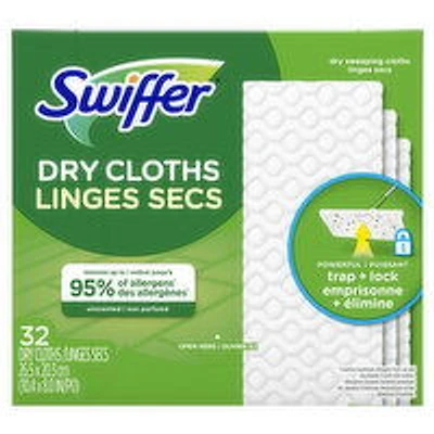 Swiffer - Dry Sweeping Cloths, Unscented, 32 Each