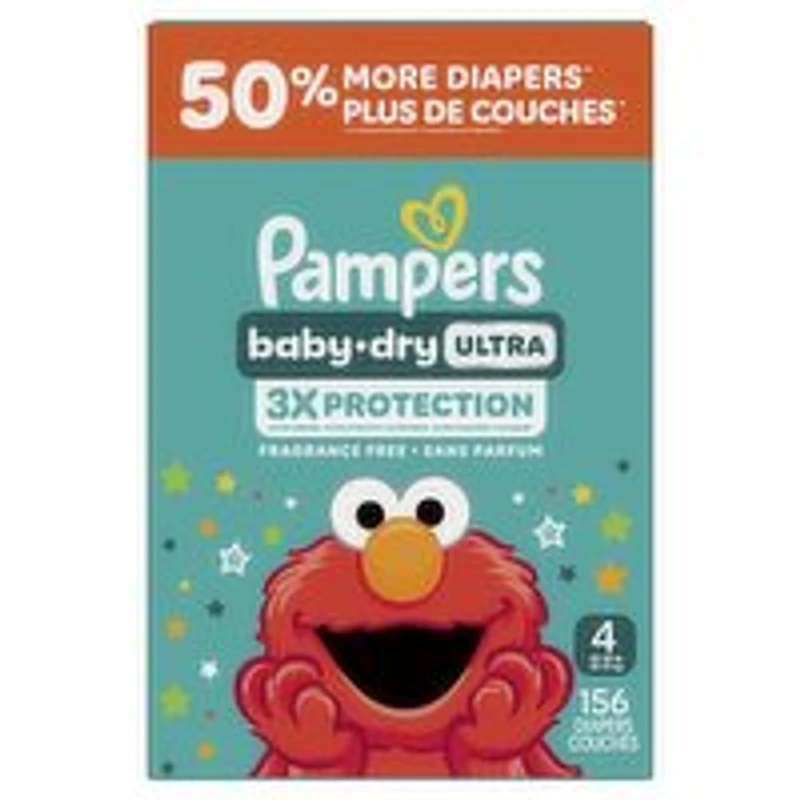 Pampers - Baby Dry Ultra - Size 4, 156 Each