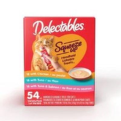 Hartz - Squeeze Up Cat Treat Variety Pack Tuna, Chicken, Tuna & Salmon, 54 Each