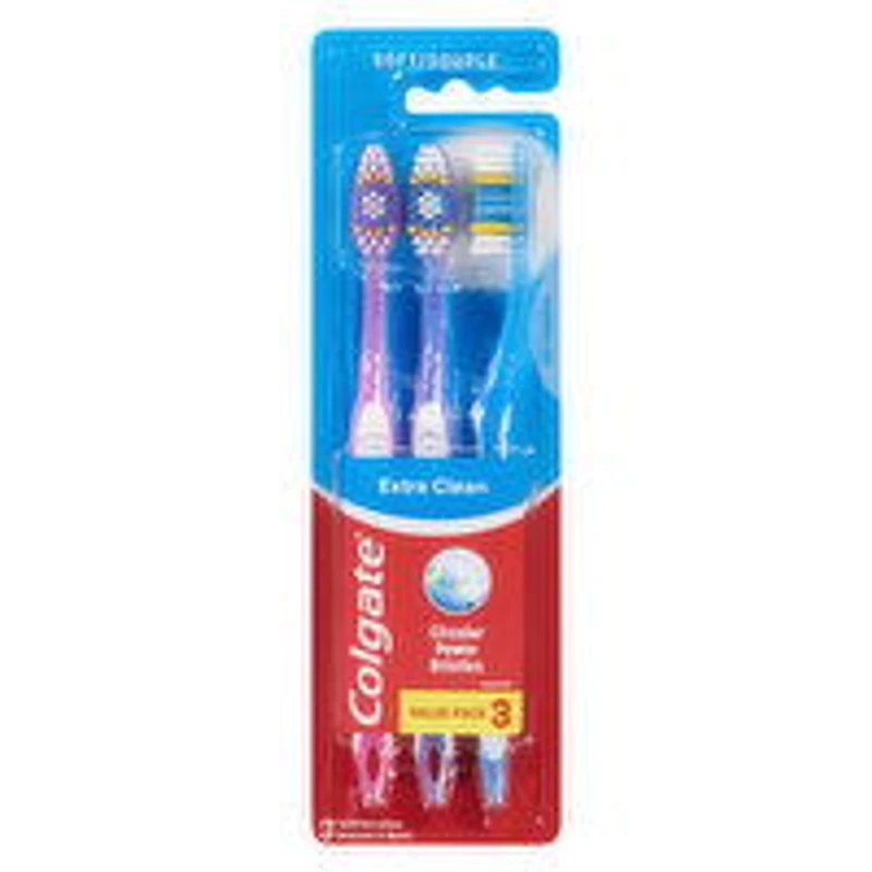 Colgate - Extra Clean Toothbrushes - Soft, 3 Each