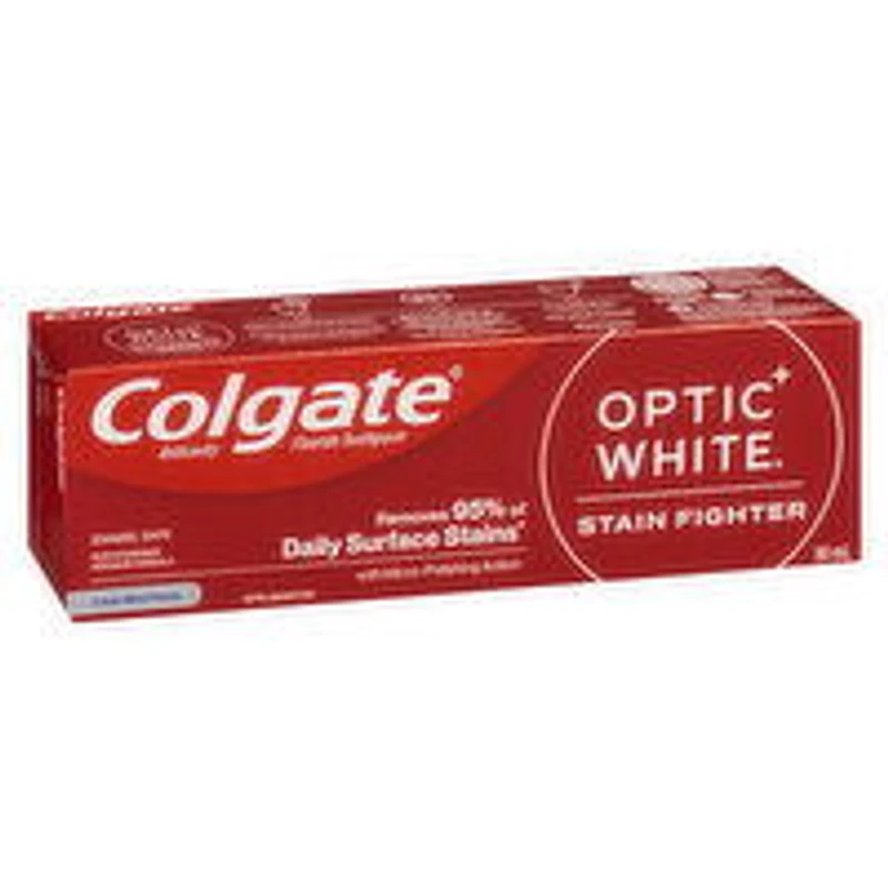 Colgate - Optic White Toothpaste, Stain Fighter Clean Mint, 90 Millilitre