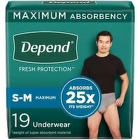 Depend - Fit-Flex Underwear for Men S/M, 19 Each