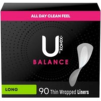 KOTEX - U By Kotex Balance Daily Liner, Long, 90 Each