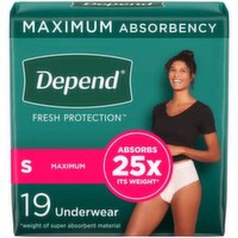 Depend - Fit-Flex Underwear Women - Small, 19 Each