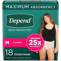 Depend - Fit-Flex Underwear Women Medium, 18 Each
