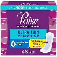 Poise - Ultrathin Mod Abs Long, 48 Each
