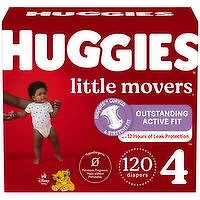 Huggies - Little Movers Diapers Step 4 Mega, 120 Each