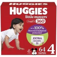 Huggies - Little Movers HuggFit 360  - Size 4, 64 Each