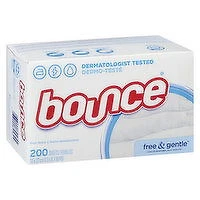 bounce - Fabric Softner Sheets Free & Gentle, 200 Each