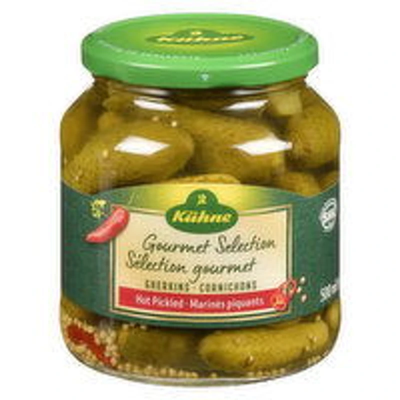 KUHNE - Gourmet Selection Gherkins Hot Pickled, 500 Millilitre