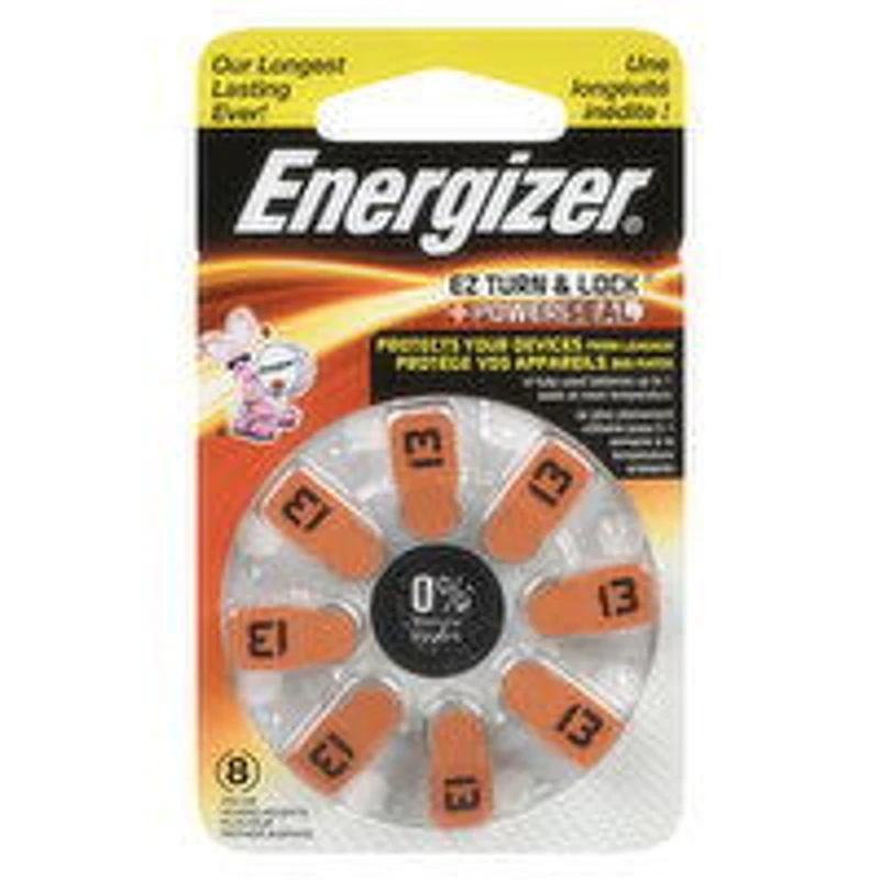 Energizer - Long Tabs Hearing Aid Batteries 13, 8 Each