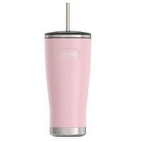 Thermos - Stainless Steel Sunset Pink Cold Cup With Stainless Steel Straw, 710 Millilitre