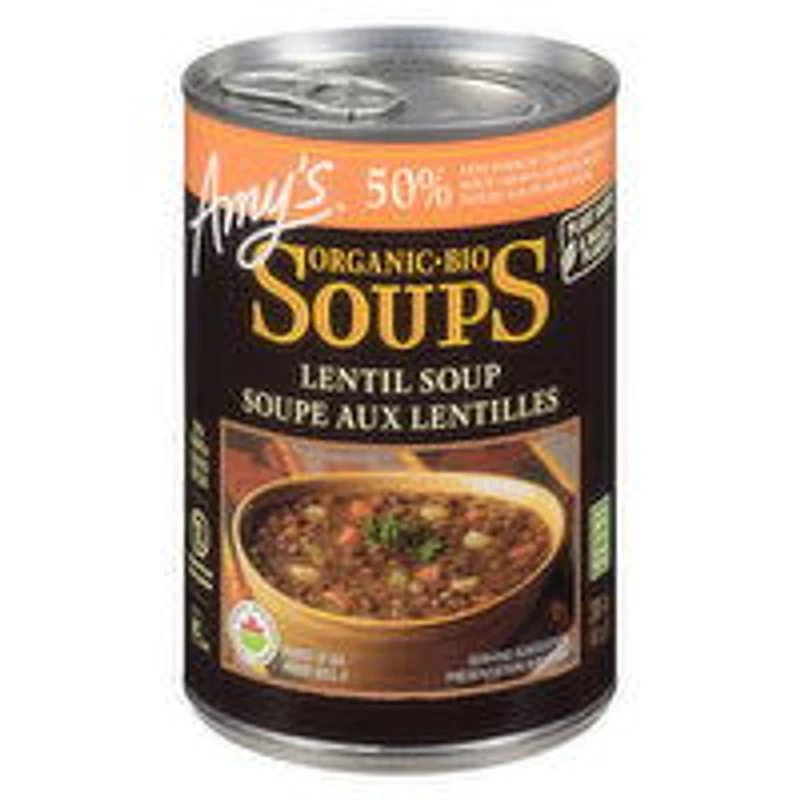AMY'S - Organic Lentil Soup Light Sodium, 396 Millilitre