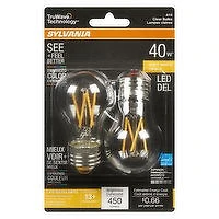 Sylvania - LED 40W A15 Soft White Bulbs Clear, 2 Each
