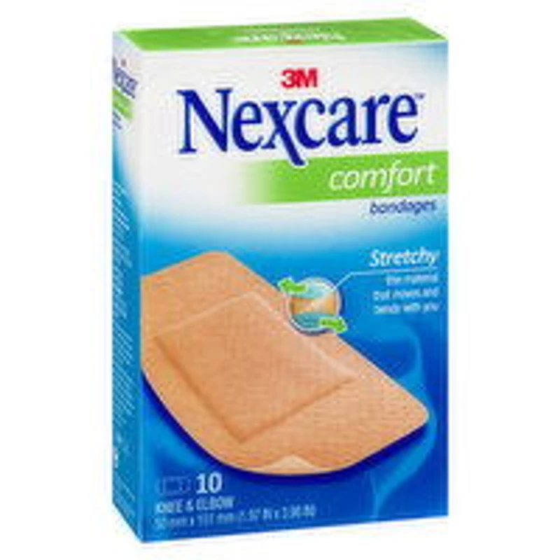 Nexcare - Comfort Strips Bandages Stretchy, Knee & Elbow, 10 Each