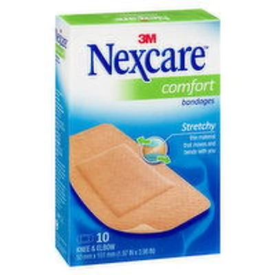 Nexcare - Comfort Strips Bandages Stretchy, Knee & Elbow, 10 Each
