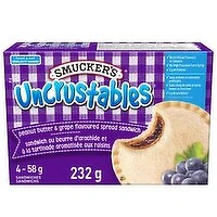 Smucker's - Uncrustables Peanut Butter & Grape Spread Sandwich, 4 Gram