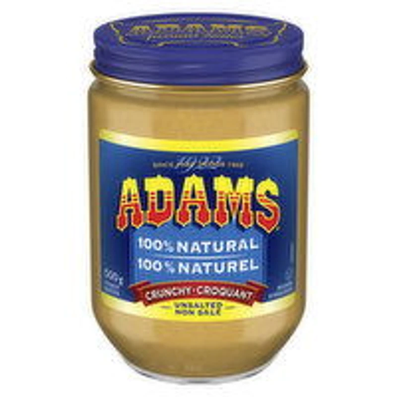 Adams - Adams Peanut Butter Crunchy Unsalted, 500 Gram